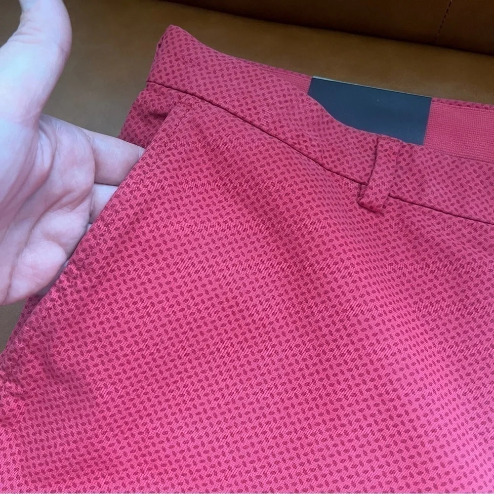 Banana Republic Aiden Chino Slim Fit Pants Khakis Trousers Red Printed Sz 38/32